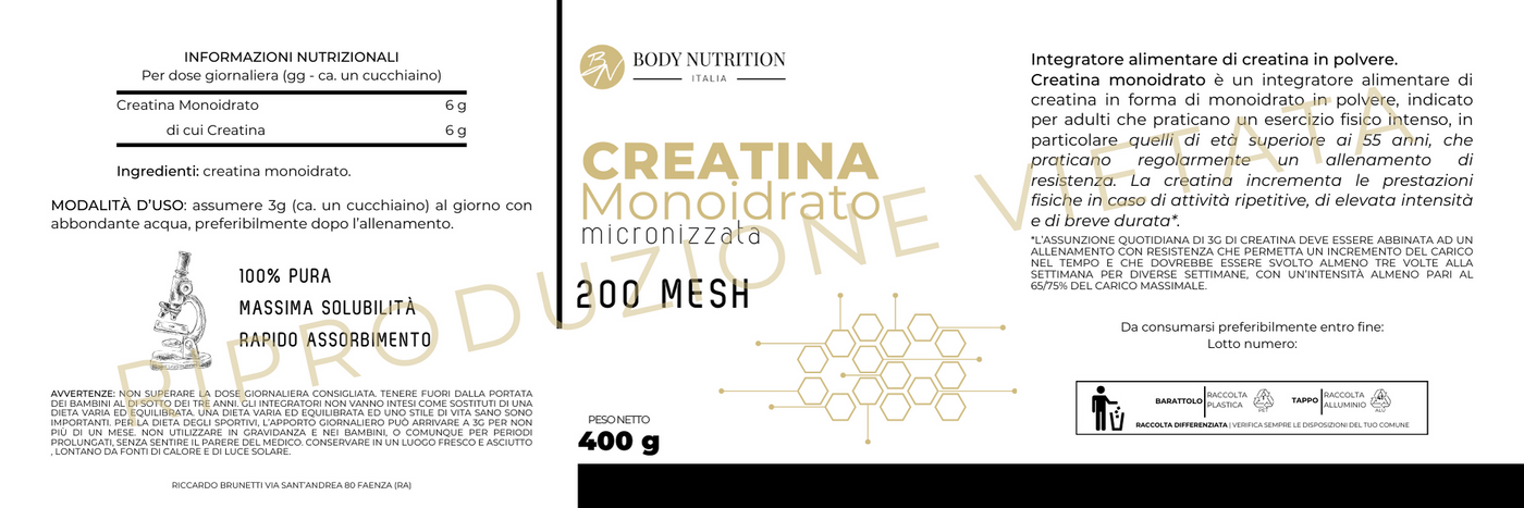 Creatina Monoidrato 200mesh